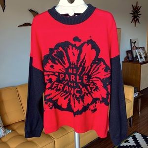 NWT - Black/Red Topshop oversized sweater